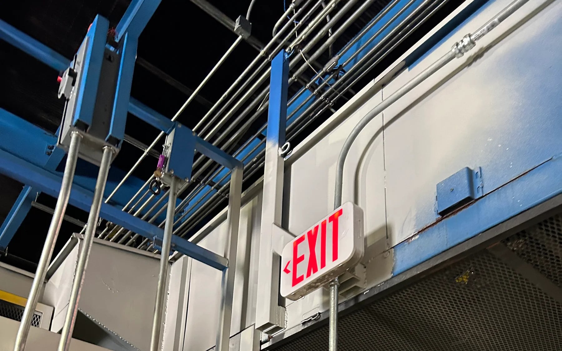 Overhead commercial conduit installed inside a Central Ohio distribution facility