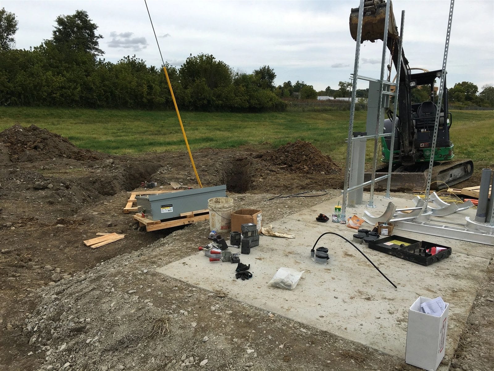 Commercial transformer pad and underground electrical construction by Buckeye Electric