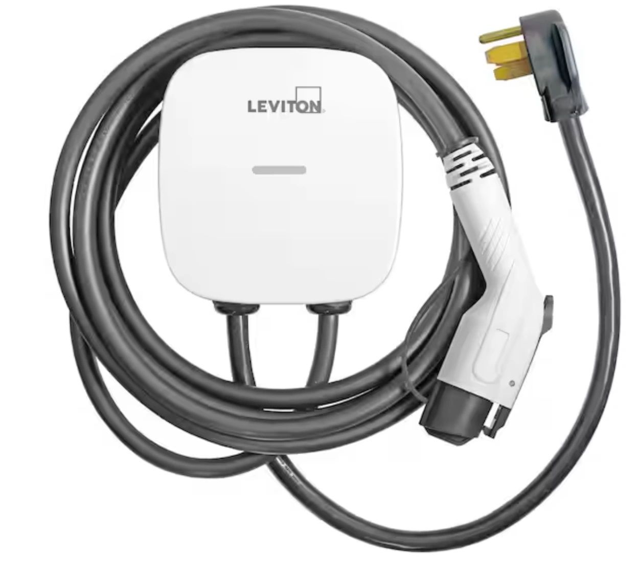 Plug-in EV charging unit with cable and vehicle connector